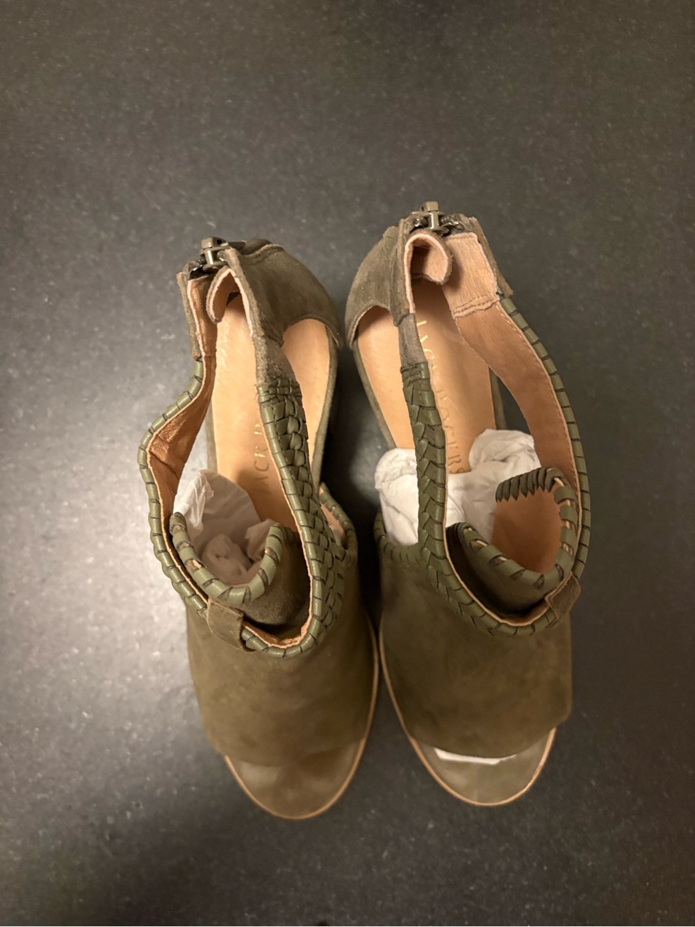 Jack Rogers Braided peep toe mules
